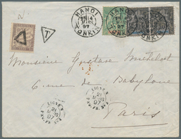 Französisch-Indochina: 1897. Envelope Addressed To France Bearing French Indo-China SG 9, 5c Green A - Lettres & Documents