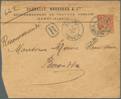 Französisch-Indochina: 1902. Registered Envelope (faults) To Bao-Ha Bearing Lndo-China SG 15, 40c Or - Covers & Documents