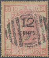Hongkong - Treaty Ports: Shanghai, 1882, Postally Used Fiscals,12 C./$10 Canc. Oval Bar "S1" (SG Z88 - Otros & Sin Clasificación