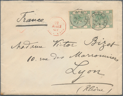 Hongkong - Treaty Ports: 1887. Envelope Addressed To France Bearing Hong Kong SG 37, 10c Deep Green - Other & Unclassified