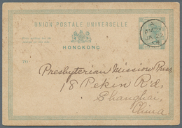 Hongkong - Treaty Ports: Amoy, 1894/97, "A AMOY JA 27 94" On Card QV 1 C. To Shanghai W. FE 3 Backst - Other & Unclassified