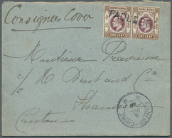 Hongkong - Treaty Ports: 1906. Consignees Envelope Addressed To Shumeen, Canton Bearing SG 62, 1c Pu - Other & Unclassified