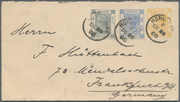 Hongkong - Ganzsachen: 1900. Postal Stationery Envelope 'FIVE CENTS' Yellow Upgraded With SG 34, 4c - Postwaardestukken