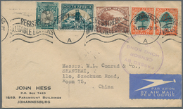 Hongkong - Besonderheiten: 1939. Air Mail Envelope Addressed To Shanghai, China Bearing South Africa - Altri & Non Classificati