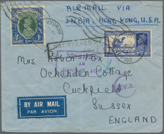 Hongkong - Besonderheiten: 1941. Air Mail Envelope (vertical Fold) Addressed To England Bearing Indi - Sonstige & Ohne Zuordnung