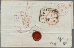 Indien - Vorphilatelie: 1835: "BARELLY/Pt.Pd." Oval Handstamp In Purple On Back Of Letter To Inverne - ...-1852 Prefilatelia