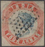 Indien: 1854/55, 4a. Blue & Red, Head Die III, Frame Die II, Sheet Pos. 4, Cancelled By Diamond Of D - 1852 Provinz Von Sind