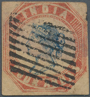 Indien: 1854 Lithographed 4a. Blue & Pale Red, 1st Printing, Sheet Pos. 10, Used And Cancelled By Di - 1852 Provinz Von Sind