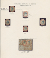 Indien: 1854 Lithographed 4a. Blue & Red, Seven Cut-to-shape Examples Of 1st (2) And 2nd (5) Printin - 1852 Provincie Sind