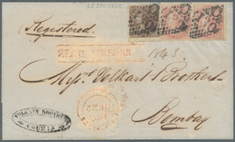 Indien: 1860, Registered Letter From COCHIN (red Double Ring Datestamp) To Bombay Bearing 1A Brown P - 1852 Sind Province