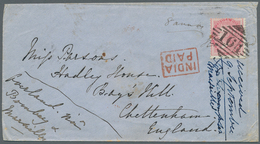 Indien: 1861. Envelope Addressed To England Bearing SG 48, 8a Carmine Tied By '164' In Diamond With - 1852 Provincia Di Sind