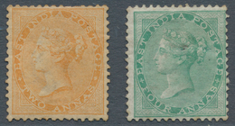 Indien: 1865 QV 4a. Green, Wmk Elephant, Unused Without Gum, A Small Thin With A Little Pin-hole (ab - 1852 Provinz Von Sind