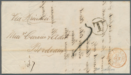 Indien: 1877. Stampless Envelope Written From Calcutta Dated '5th Oct 1877' Addressed To France Canc - 1852 Provinz Von Sind