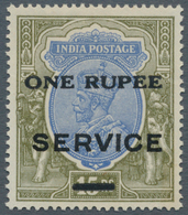 Indien - Dienstmarken: 1925 "ONE RUPEE" Trial Surcharge (as Type O14, But On One Line In Seriffed Le - Francobolli Di Servizio