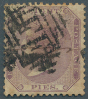 Indien - Used Abroad: ABYSSINIA 1868: India 1865 QV 8p. Purple Used And Cancelled By "F.F." In Diamo - Altri & Non Classificati