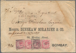 Indien - Used Abroad: ADEN 1877 Registered Cover From Aden To Bombay By S/s "Nizam", Franked By Indi - Other & Unclassified