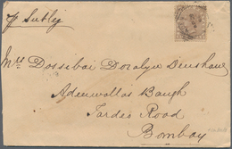 Indien - Used Abroad: ADEN 1885: Cover From Aden To Bombay Franked By East India 1876 6a. Pale Brown - Other & Unclassified