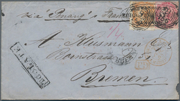 Indien - Used Abroad: BURMA 1865: Forwarded Cover (small Faults) From RANGOON To Bremen, Germany "vi - Other & Unclassified