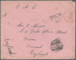 Indien - Used Abroad: Burma 1915. Stamp-less Envelope (soiled) Addressed To England Endorsed 'O.A.S. - Autres & Non Classés