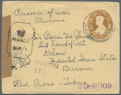Indien - Used Abroad: Burma 1942. Indian Postal Stationery Envelope 'one Anna Three Pies' Bistre Wit - Autres & Non Classés