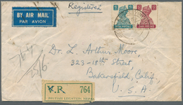 Indien - Used Abroad: 1948 NEPAL: Two Different And Scarce Registered Covers To The U.S.A./Great Bri - Other & Unclassified