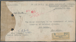 Indien - Used Abroad: NEPAL 1952 Registered Official 'Cover' From The Vice Consul Of The Indian Emba - Altri & Non Classificati