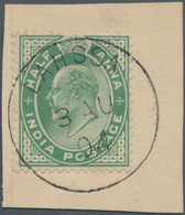 Indien - Used Abroad: Tibet 1904. Large Piece Bearing India SG 121, ½a Yellow-green Cancelled By Lah - Other & Unclassified