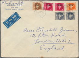 Indien - Indische Polizeitruppen: 1957. Air Mail Envelope Headed 'Box 220, Saigon, South Vietnam' Ad - Militaire Vrijstelling Van Portkosten