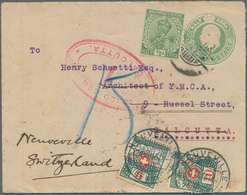 Indien - Ganzsachen: 1916, Under Paid Stationery Card Uprated With 1/2 A Addressed To Calucutta With - Unclassified