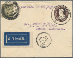 Indien - Flugpost: 1928. Indian Postal Stationery Envelope 1a Brown Upgraded With SG 174, 4a Olive T - Airmail