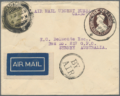 Indien - Flugpost: 1928. Indian Postal Stationery Envelope 1a Brown Upgraded With SG 174, 4a Olive T - Corréo Aéreo