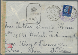 Indien - Besonderheiten: 1944. Air Mail Envelope Addressed To 'Central Internment Camp, Wing 5, Prem - Andere & Zonder Classificatie