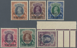 Indien - Konventionalstaaten: GWALIOR: 1939/48, India KGVI Definitives With Bilingual Opt. 'GWALIOR' - Otros & Sin Clasificación