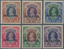 Indien - Konventionalstaaten: PATIALA: 1937/38, India KGVI Definitives With Opt. 'PATIALA STATE' Com - Autres & Non Classés