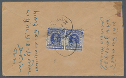 Indien - Feudalstaaten: MORVI 1937 Registered Local Cover Franked On The Reverse By 1932-33 1a. Ultr - Other & Unclassified