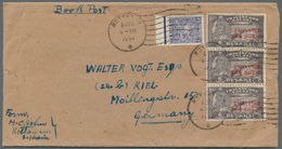Indien - Feudalstaaten: TRAVANCORE-COCHIN 1949 2p. On 6ca. Blackish Violet Vertical Strip Of Three, - Other & Unclassified