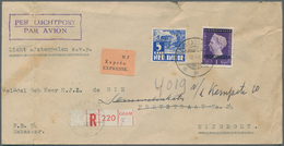 Indonesien: 1948. Express Air Mail Envelope (vertical Crease, Faults/shortend On Left, Soiled) Addre - Indonesia