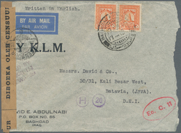 Irak: 1941. Air Mail Envelope (roughly Opened) Addressed To Batavia, Netherlands Indies Bearing Iraq - Iraq