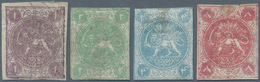 Iran: 1868/1870, Lion Issue, 1ch.-8ch., Complete Set, Some Faults. - Iran