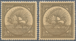 Iran: 1889, Lion Labels Type One, Two Mint Stamps And One On Cover - Iran