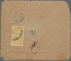 Iran: 1900 Ca., Two Covers Bearing Early Frankings, Tiny Toned, Tied By Rare Cancellations Recht And - Iran
