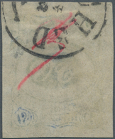 Iran: 1902, Meshed Provisioal Issue 12 Ch. Light Blue With Victor Castaigne Red Initials Used With " - Iran
