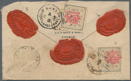 Iran: 1902, Typeset Issue, 12ch. Ultramarine/buff, Two Copies On Reverse Of Registered Cover From Is - Iran