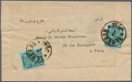Iran: 1904, News-Band Wrapper Addressed To Paris Bearing Yvert 201, 3c Green (2) Tied By Teheran Dat - Iran