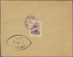 Iran: 1904, Cover Bearing On Reverse 9c. / 1k. Violet Tied By Violet "ISPAHAN" Cds., To Chiraz With - Iran