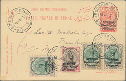 Iran - Britische Besetzung Bushire: 18/Aug/1915, Shah Ahmad Mizra 5ch Postcard With Type 2 (6½ Mm) O - Irán