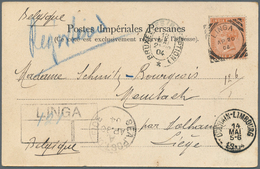 Iran - Besonderheiten: 1904. Registered Picture Post Card Of 'Bam Fort, Linga' Addressed To Belgium - Iran