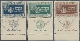 Israel: 1949, 2nd New Year, Complete Set Fully Tabbed, Neatly Cancelled. - Neufs (avec Tabs)