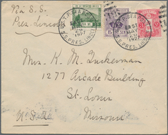 Japan: 1914/26, Three-colour Franking Tied Clear "U.S. T. P. SEA POST S. S. PRES. LINCOLN EAST MAY 2 - Autres & Non Classés