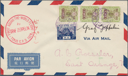 Japan: 1929, Zeppelin Round The World Flight, Over To USA, Franked Total Y3.10 Tied "TOKIO 21.8.29" - Autres & Non Classés